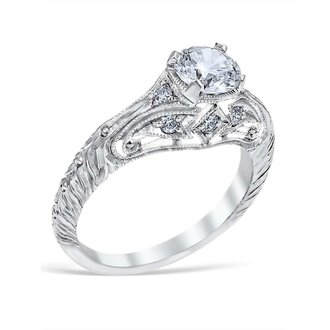 Antique Style Diamond Engagement Ring