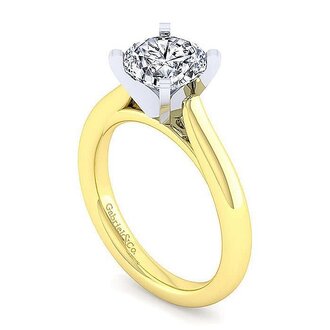 Solitaire Two Tone Gold Engagement Ring