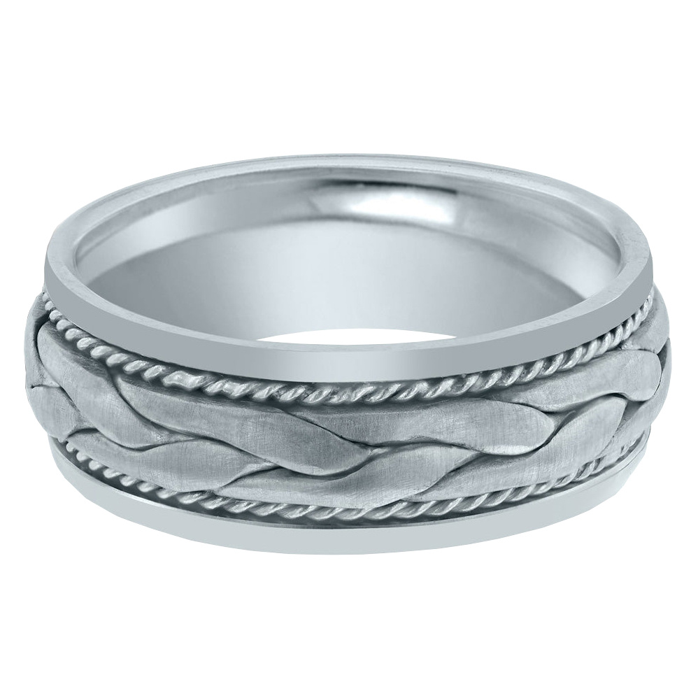 Braided Knot Wedding Band, wide, sterling - R E Piland Goldsmiths