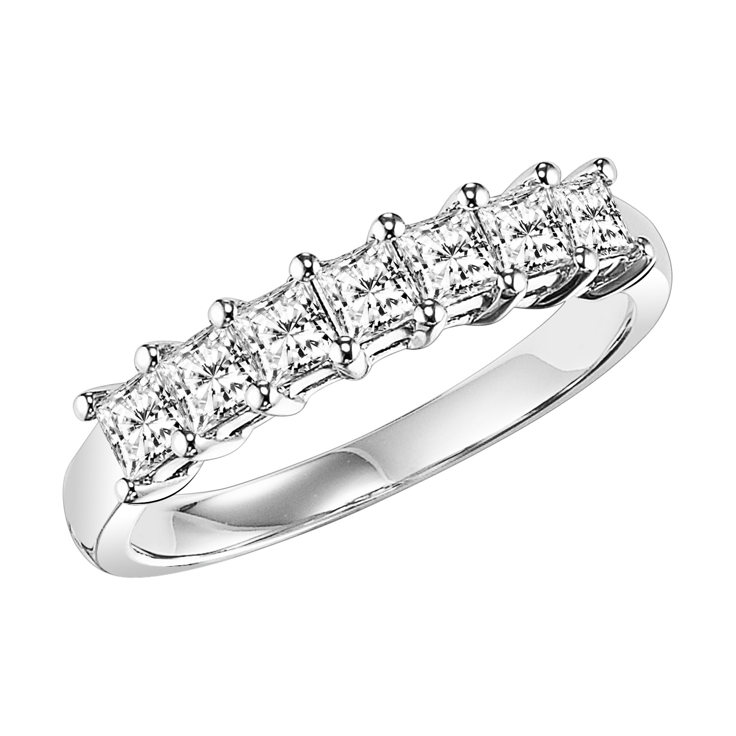 Lab Grown Diamond Low Dome Seven Stone Ring in 14k White Gold (2 ct. tw.)