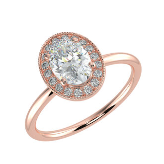 Morganite & Diamond Halo Ring