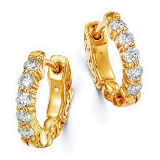 Diamond Huggie Hoop Earrings
