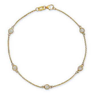 Diamond Bezel Set Station Bracelet