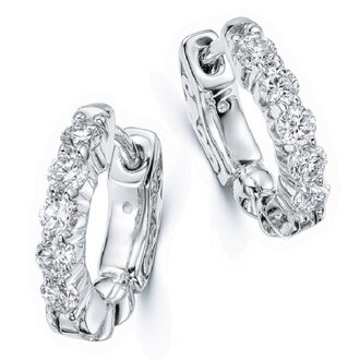 Diamond Huggie Hoop Earrings