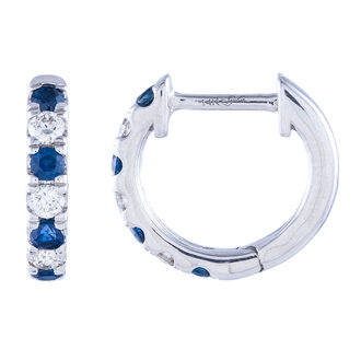 Sapphire & Diamond Hoop Earrings