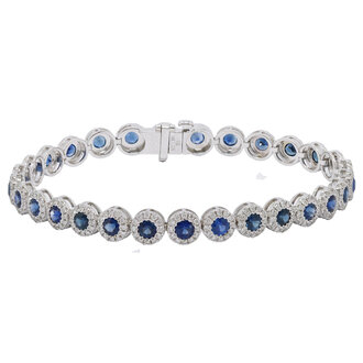 Sapphire & Diamond Halo Bracelet