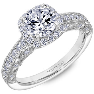 Cushion Halo Diamond Engagement Ring