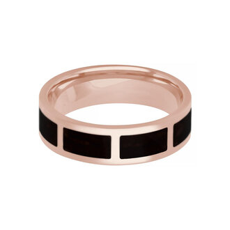 Gold & Black Enamel Wedding Band