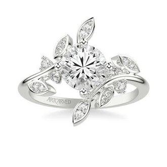Floral Diamond Engagement Ring