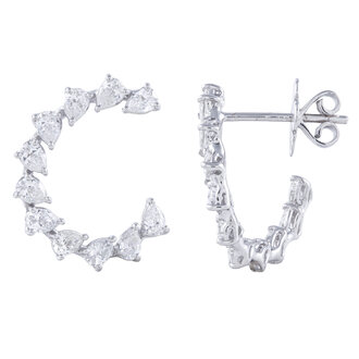 Bypass Diamond Hoop Earrings