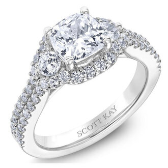 Cushion Halo Diamond Engagement Ring