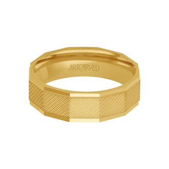Faceted Geometric Wedding Band