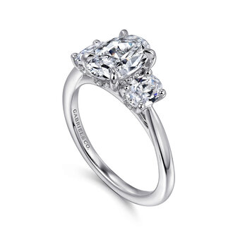 Oval Three-Stone Diamond Engagement Ring