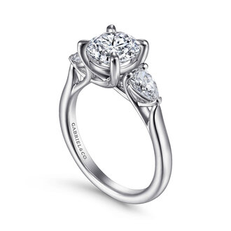 Three-Stone Trellis Diamond Engagement Ring