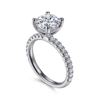 Hidden Halo Diamond Engagement Ring