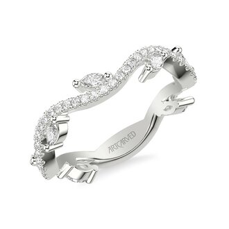 Floral Stackable Marquise Wedding Band