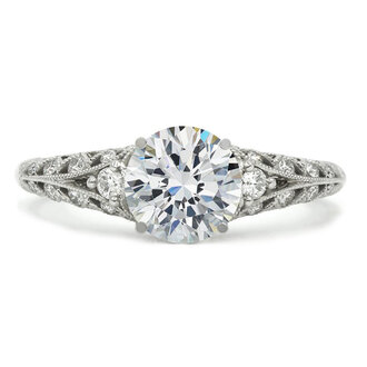 Antique Style Milgrain Diamond Ring