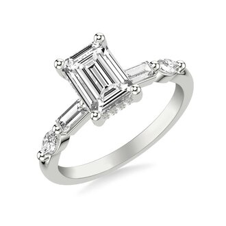 4 Stone Hidden Halo Engagement Ring
