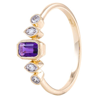 Amethyst & Diamond Ring
