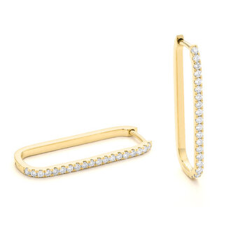Diamond Box Hoop Earrings