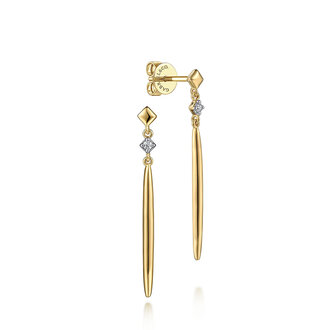 Diamond & Spike Drop Earrings