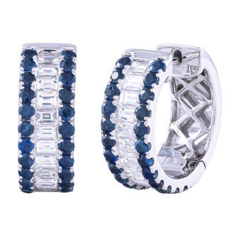 Sapphire & Diamond Hoop Earrings