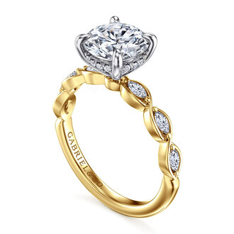 Hidden Halo Marquise Engagement Ring