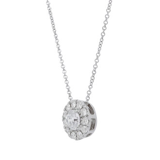 Diamond Halo Pendant Necklace