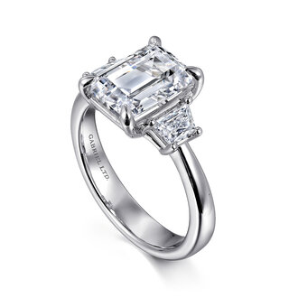 Three-Stone Emerald Cut Diamond Engagement Ring