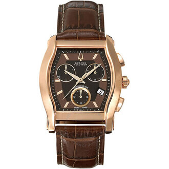 Chronograph Brown & Black Dial Brown Leather Watch