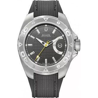 Self Winding Steel Watch With Rubber Bracelet