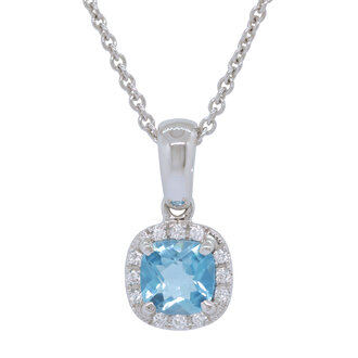 Topaz & Diamond Pendant Necklace