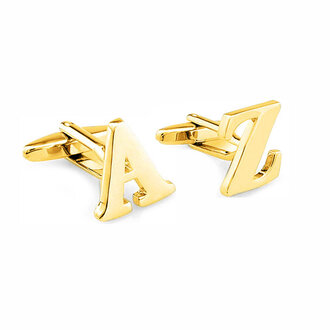 Gold Serif Letter Cufflinks