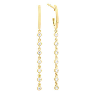 Diamond Bezel Dangle Earrings
