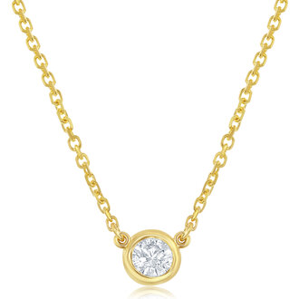 Bezel Set Diamond Necklace