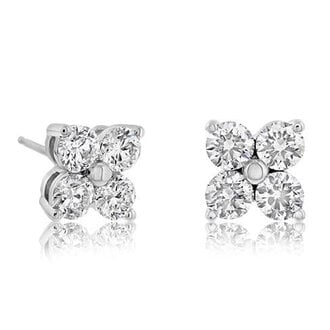 Cluster Diamond Stud Earrings