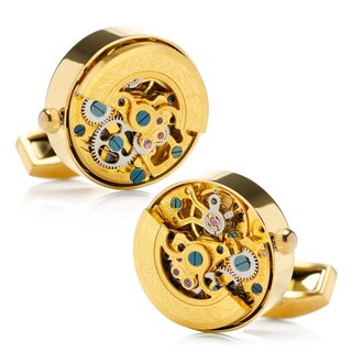 Gold-Plated Watch Movement Cufflinks