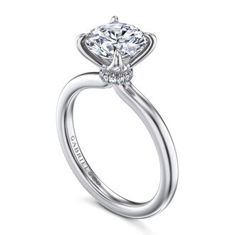Hidden Halo Accented Diamond Engagement Ring