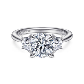 Round Three-Stone Diamond Engagement Ring
