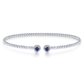 Split Cuff Bracelet with Sapphire & Diamond