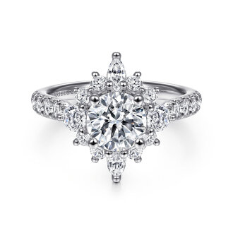 Floral Star Halo Ring
