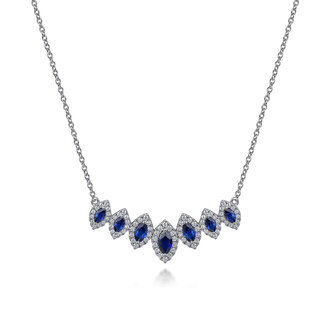 Tapered Sapphire & Diamond Necklace
