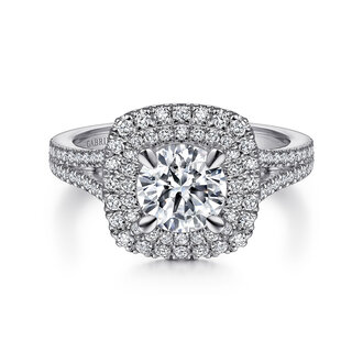 Double Diamond Halo Ring