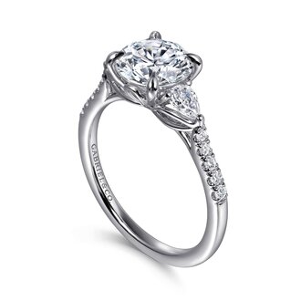 Round Three-Stone Diamond Engagement Ring