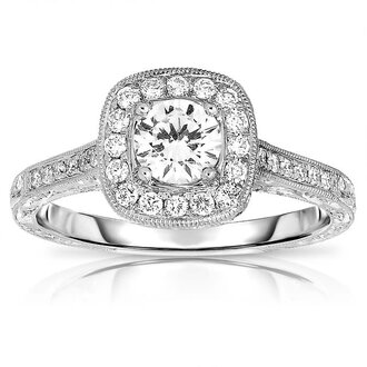 Cushion Halo Diamond Engagement Ring