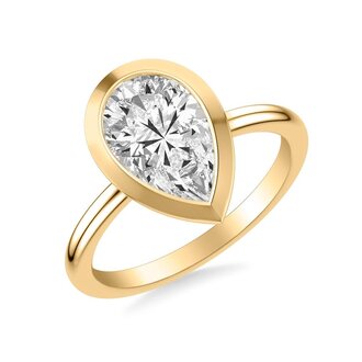 Pear Shaped Bezel Set Engagement Ring