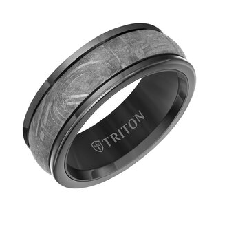 Tungsten & Meteorite Wedding Band