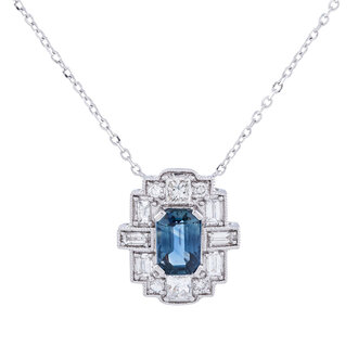 Art Deco Sapphire & Diamond Necklace