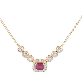 Ruby & Diamond Fashion Necklace