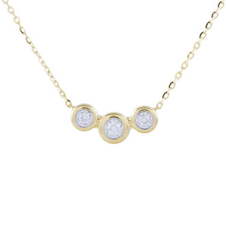 3-Stone Bezel Set Diamond Necklace